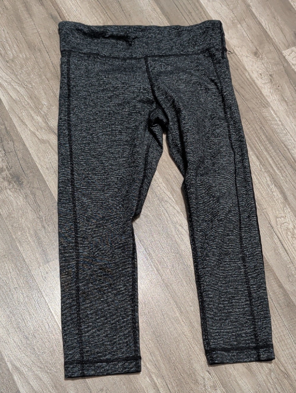 Under Armour Girls Black Dark Gray Heather Leggings